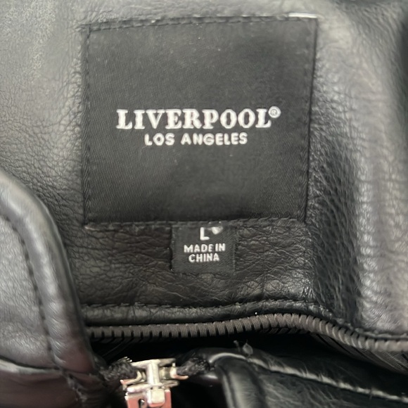 Liverpool Moto Jacket Women’s Large Black Vegan Leather Zip-Off - Picture 6 of 8